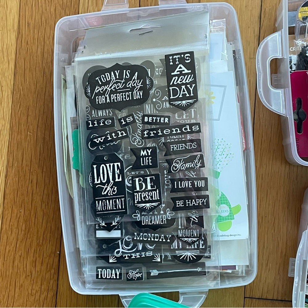 Scrapbooking Supplies Mystery Box Stackable Container Art Craft - Picture 3 of 11